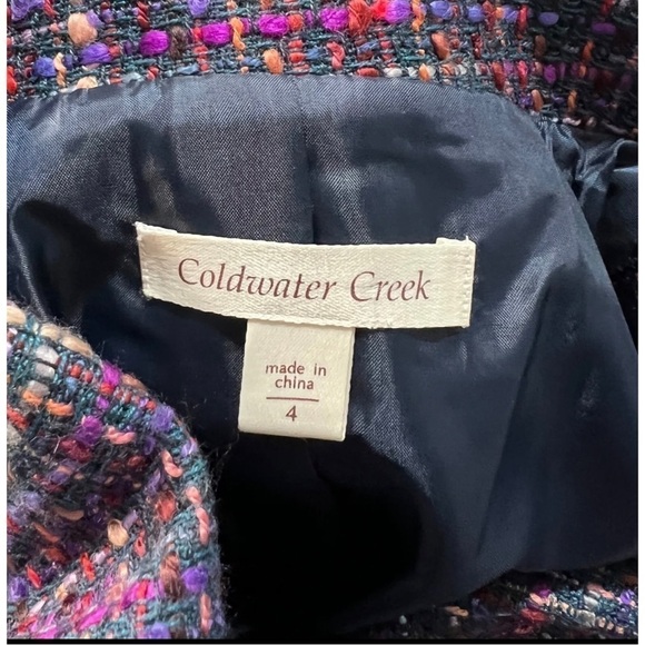 Coldwater Creek Sz 4 Colorful Woven Boucle Tweed Blazer Jacket - Picture 8 of 8
